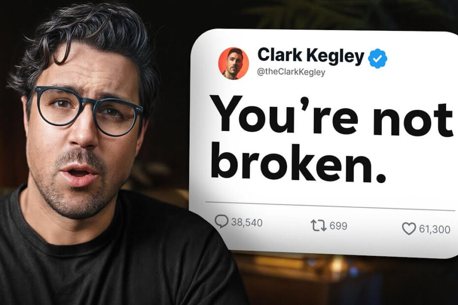 Clark Kegley discussing identity, anxiety, and life coaching in a YouTube video