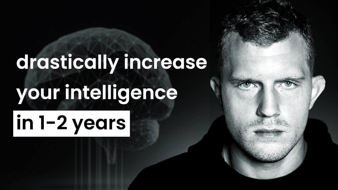 Dan Koe explaining how to become more intelligent than 99% of people in a YouTube video