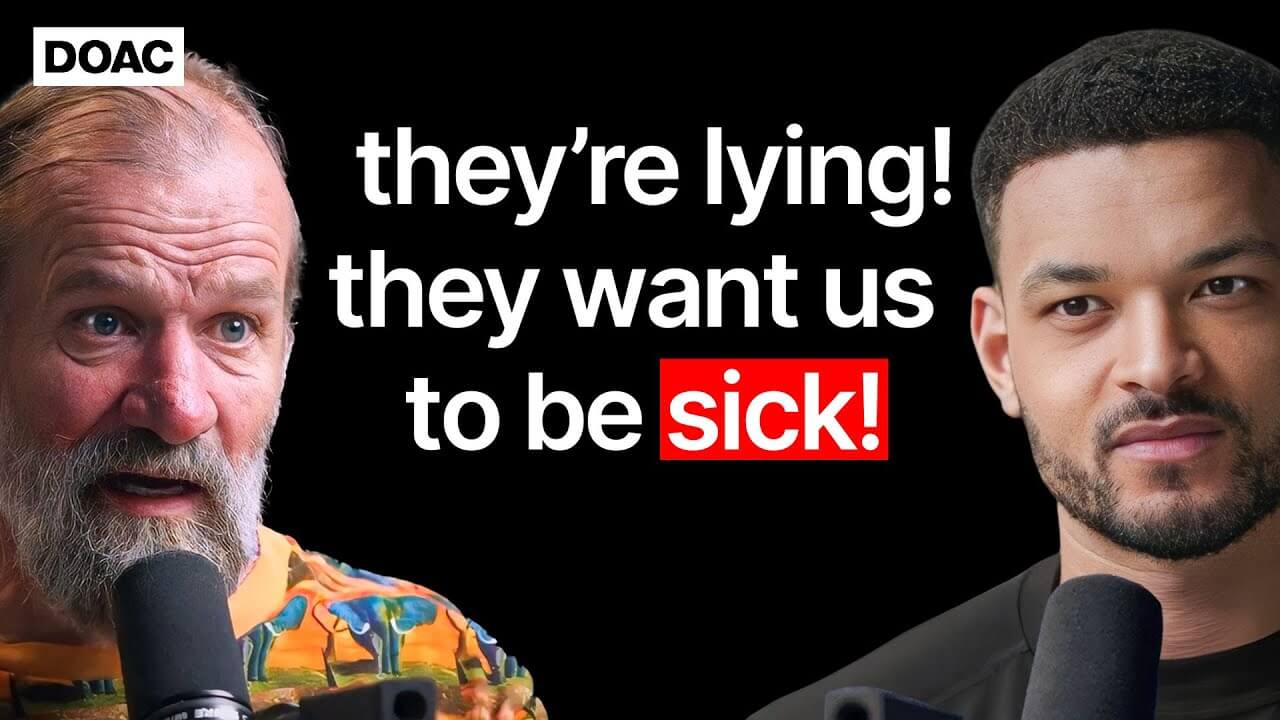 Wim Hof speaking on Diary of a CEO about cold exposure, breathing, and inflammation.